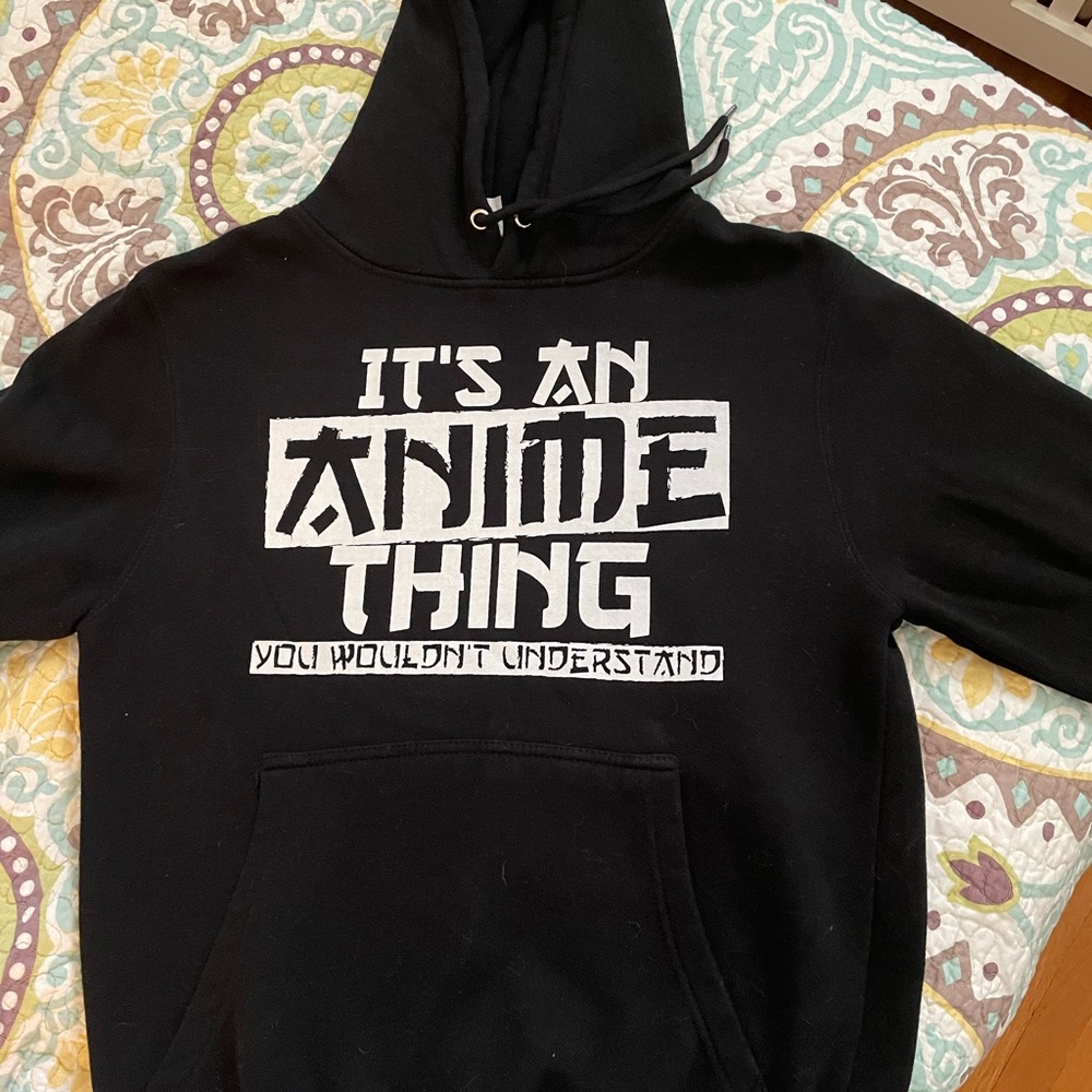 Black hooded sweatshirt unisex size small